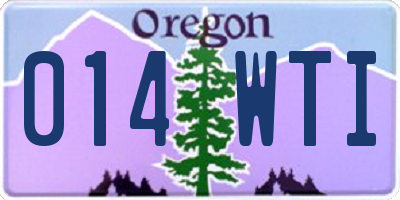 OR license plate 014WTI
