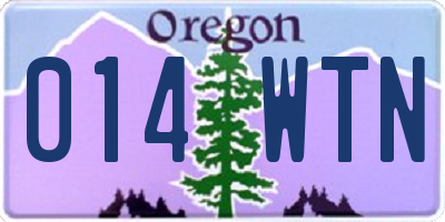 OR license plate 014WTN