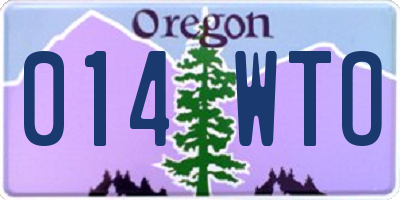 OR license plate 014WTO
