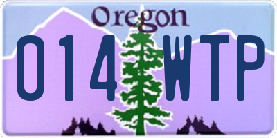 OR license plate 014WTP