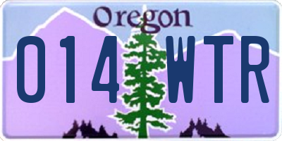 OR license plate 014WTR