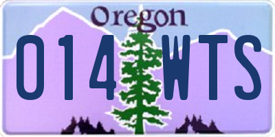 OR license plate 014WTS