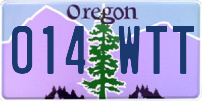 OR license plate 014WTT