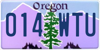 OR license plate 014WTU