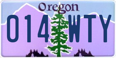 OR license plate 014WTY