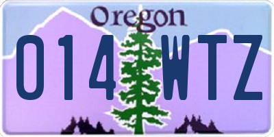 OR license plate 014WTZ
