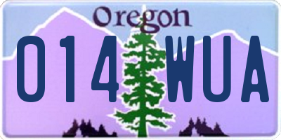 OR license plate 014WUA