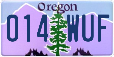 OR license plate 014WUF