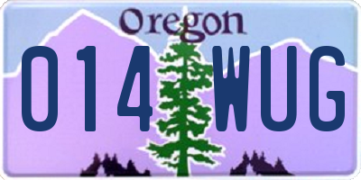 OR license plate 014WUG