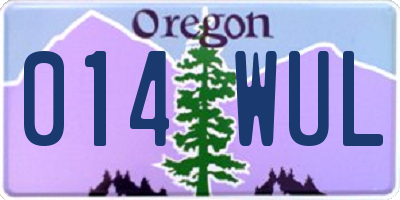 OR license plate 014WUL