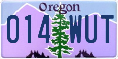 OR license plate 014WUT