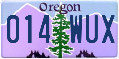 OR license plate 014WUX