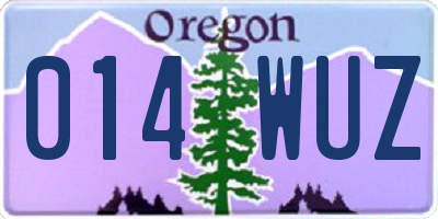 OR license plate 014WUZ
