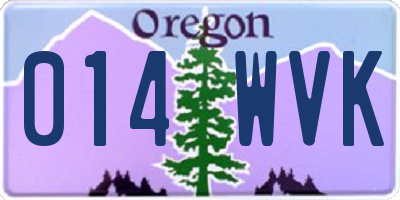 OR license plate 014WVK