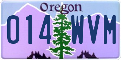 OR license plate 014WVM