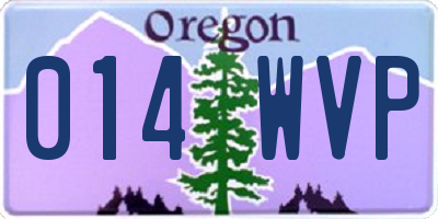 OR license plate 014WVP
