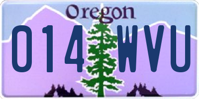 OR license plate 014WVU