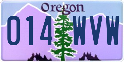 OR license plate 014WVW