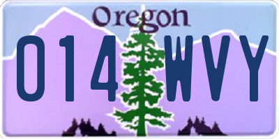 OR license plate 014WVY