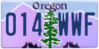OR license plate 014WWF