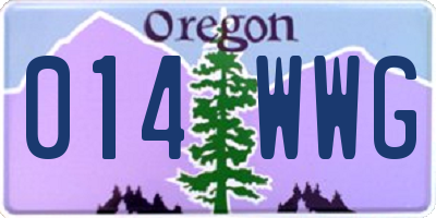 OR license plate 014WWG