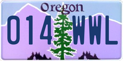 OR license plate 014WWL
