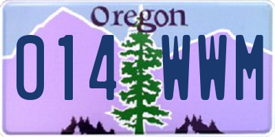 OR license plate 014WWM