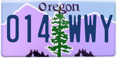 OR license plate 014WWY