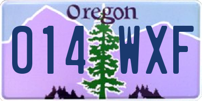 OR license plate 014WXF