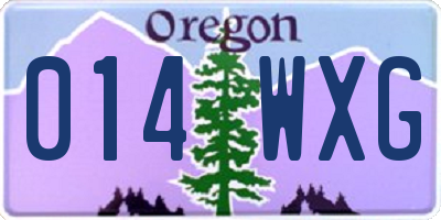 OR license plate 014WXG