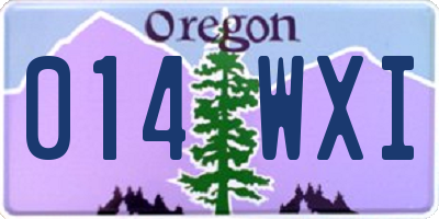 OR license plate 014WXI