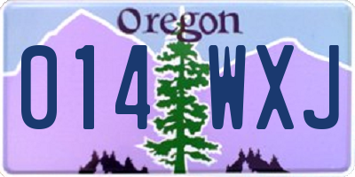 OR license plate 014WXJ