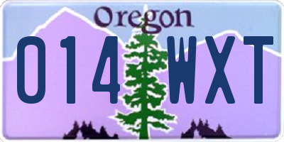OR license plate 014WXT