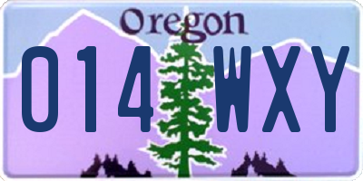 OR license plate 014WXY