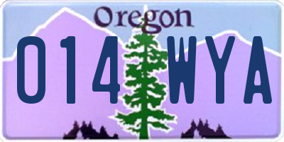 OR license plate 014WYA