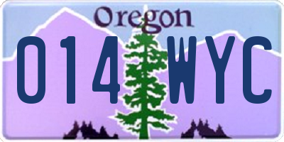 OR license plate 014WYC