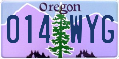 OR license plate 014WYG