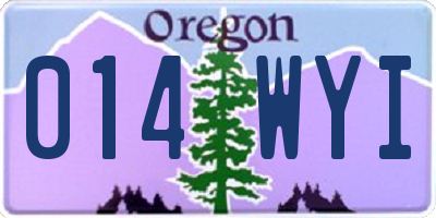 OR license plate 014WYI