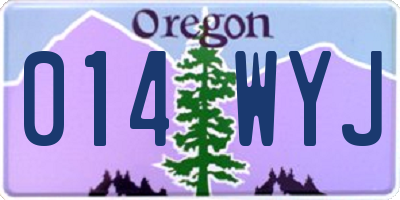 OR license plate 014WYJ