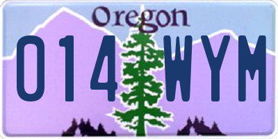 OR license plate 014WYM