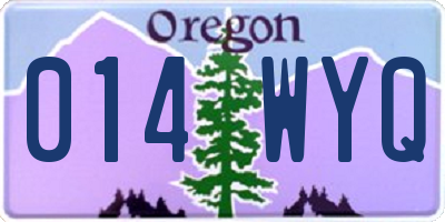 OR license plate 014WYQ