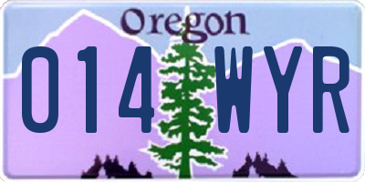 OR license plate 014WYR