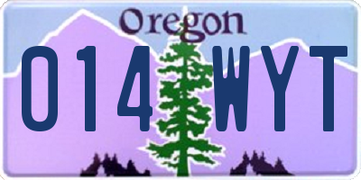 OR license plate 014WYT