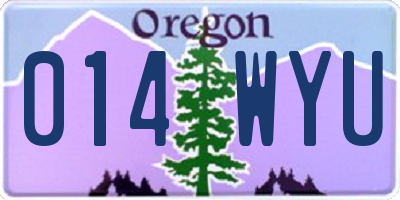 OR license plate 014WYU