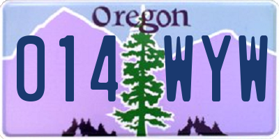 OR license plate 014WYW