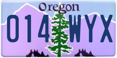 OR license plate 014WYX