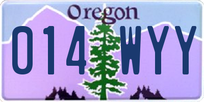 OR license plate 014WYY