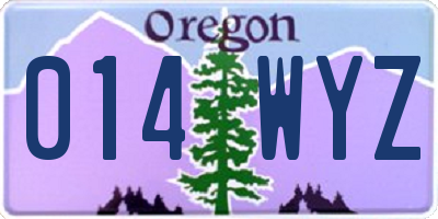 OR license plate 014WYZ