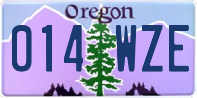 OR license plate 014WZE