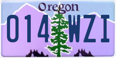 OR license plate 014WZI